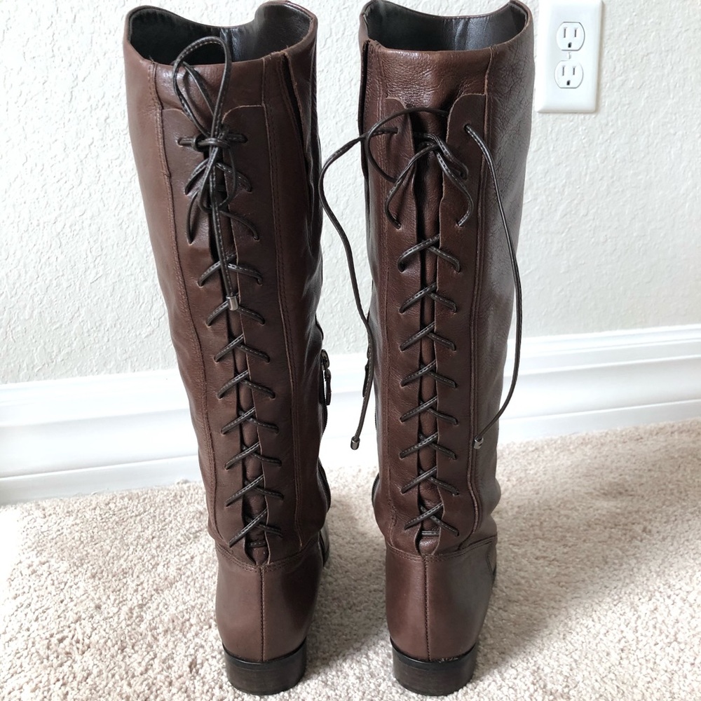 Brown lace up boots